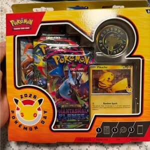 Pokémon Trading Card Game 2025 Pokémon Day Tin Box Set - Yellow/Red